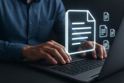 Person, die einen Computer benutzt